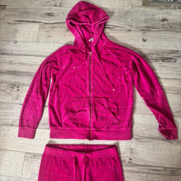 Juicy couture heart print set 2 piece tracksuit sweater jogger pants deadstock - Picture 4 of 13